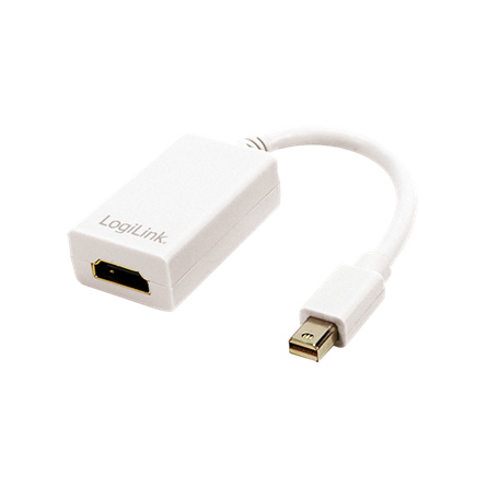 Аудио видео адаптер, LogiLink, Mini DisplayPort към HDMI с аудио, бял