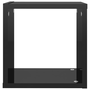 Стенни кубични рафтове VidaXL 807046, 2 бр, черен гланц, 26x15x26 см