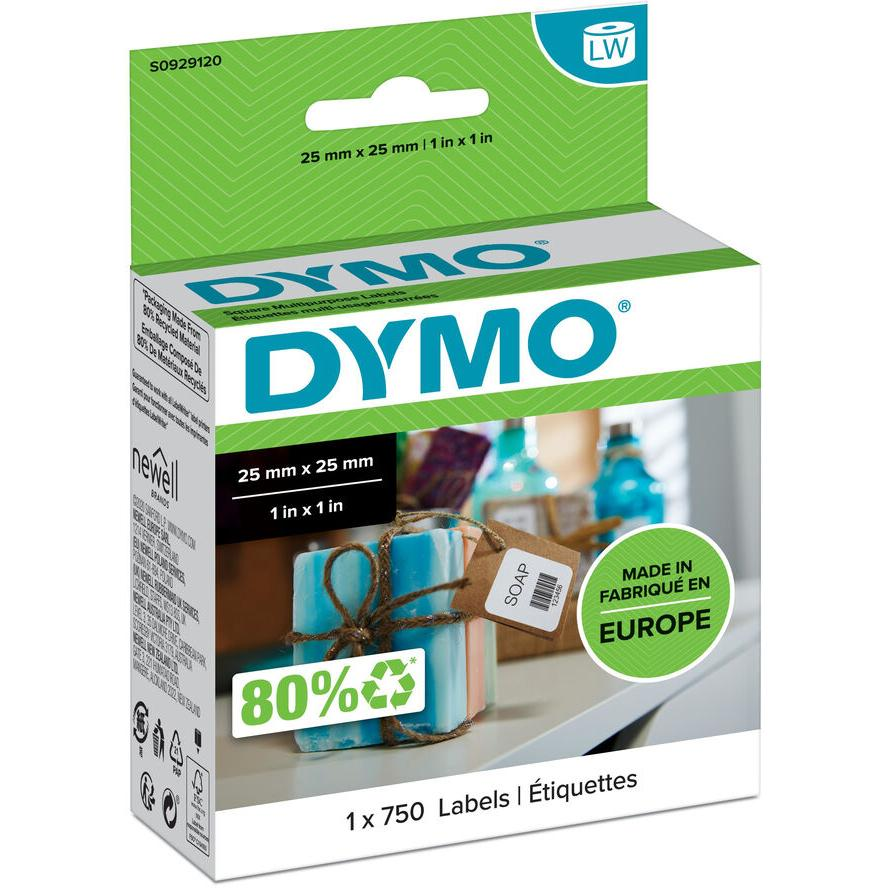 Dymo S0929120 Etikett LW nyomtatóhoz - 25x25 mm (750 db/csomag) (S0929120)