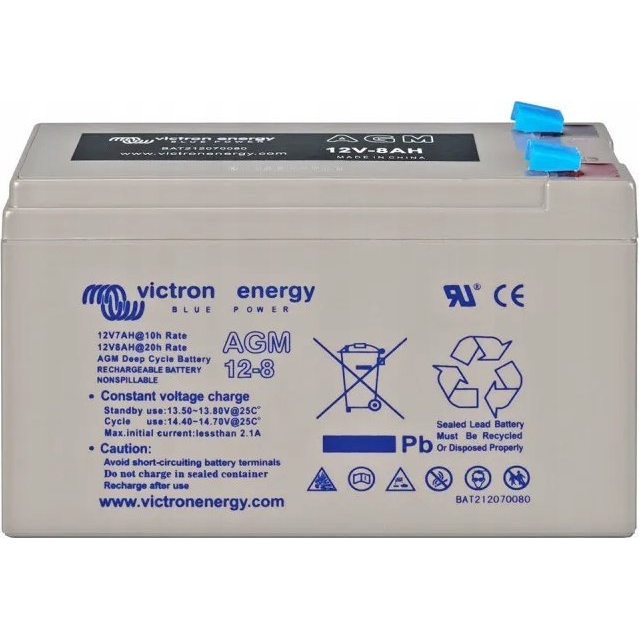 Victron Energy AGM 12V 8Ah Deep-Cycle Batterie Ólomakku 12 V 8 Ah Ólom-zselés (Sz x Ma x Mé) 151 x 101 x 65 mm Karbantartásmentes (BAT212070084)