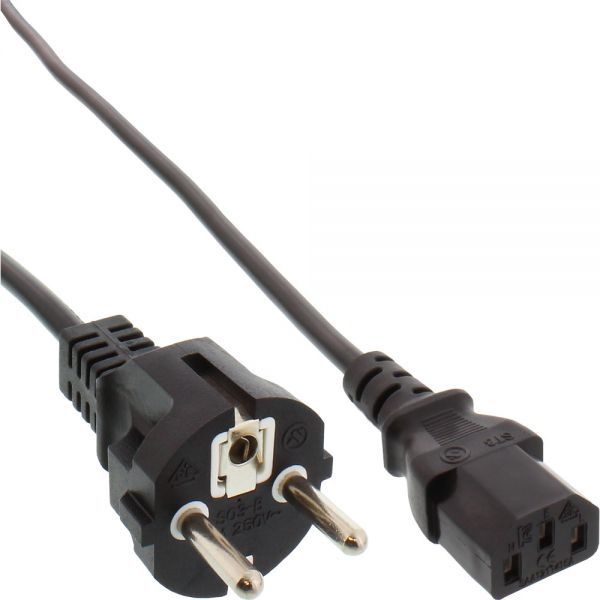 InLine 4043718102259 tápkábel Fekete 1,5 M F típusú hálózati csatlakozó C13 csatlakozó (16651A)