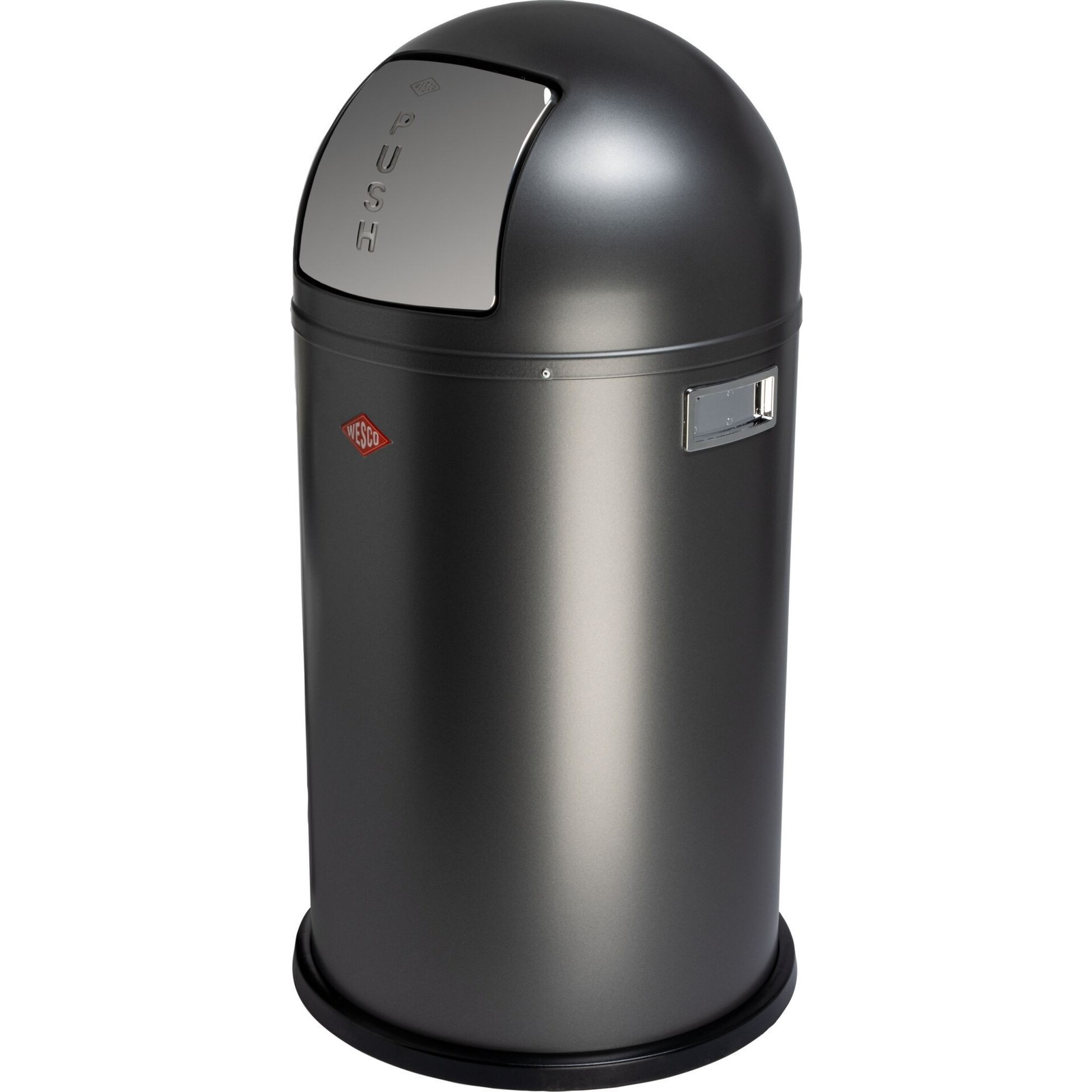 WESCO Pushboy 50 literes nyomófedeles fém szemetes - Matt grafit (112793)