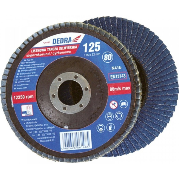  Dedra Listkowa tarcza szlifierska 125x22mm, cyrkon gra 120 - F26120