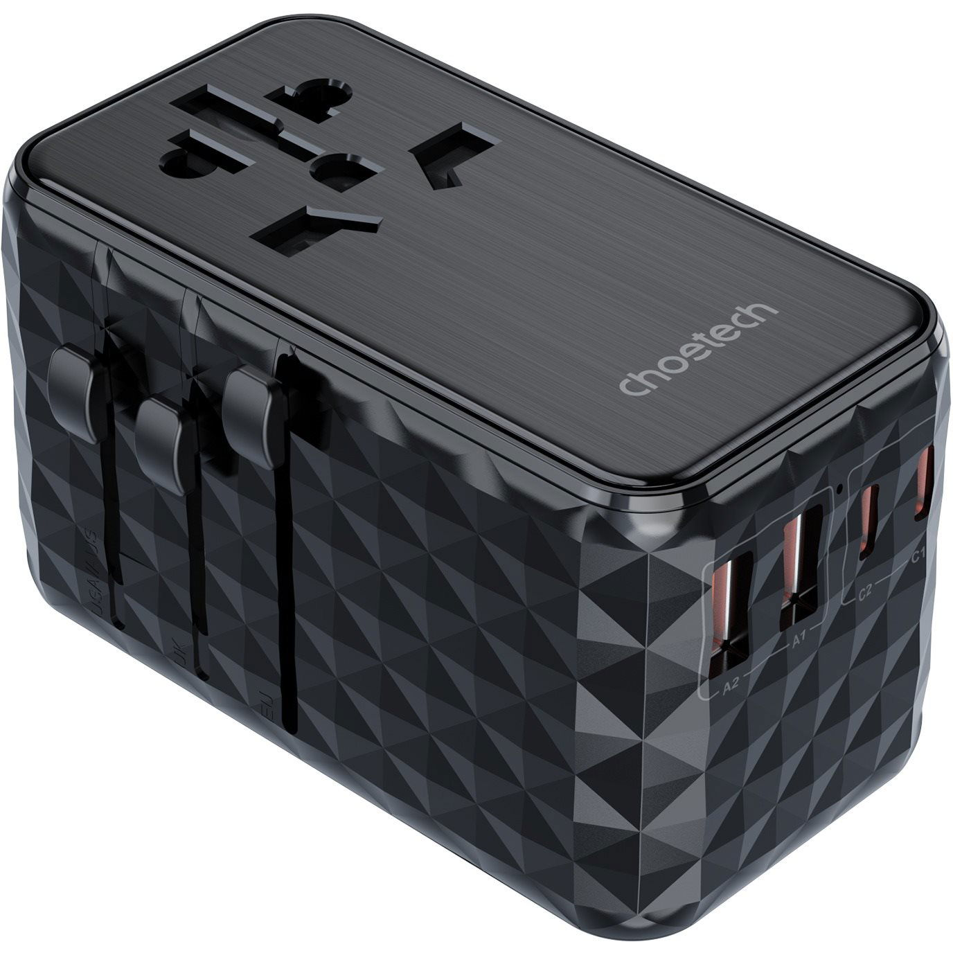 Choetech PD100 W 2C+2A Travel Wall Charger ( US/AU/UK/EU) (PD6028)