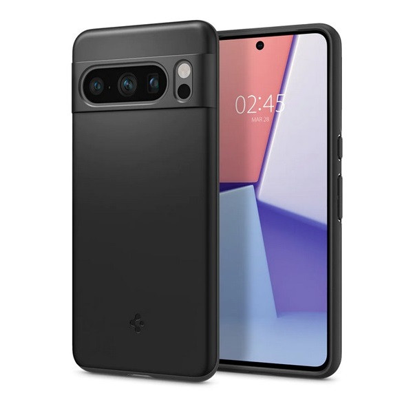Google Pixel 8 Pro, Műanyag hátlap védőtok, Spigen Thin Fit, fekete (RS149009)