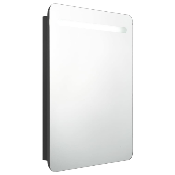 fekete LED-es tükrös fürdőszobaszekrény 60 x 11 x 80 cm