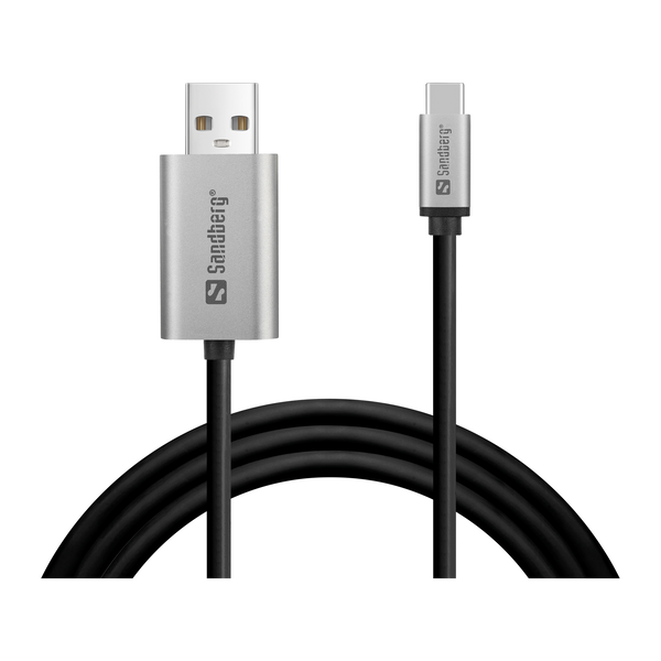 Sandberg 136-51 adaptér na video kábel 2 m USB Typ-C DisplayPort Čierna, Šedá