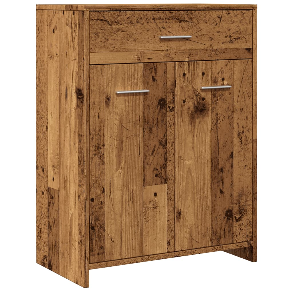 antik fa színű szerelt fa mosdószekrény 60 x 33 x 80 cm (856287)