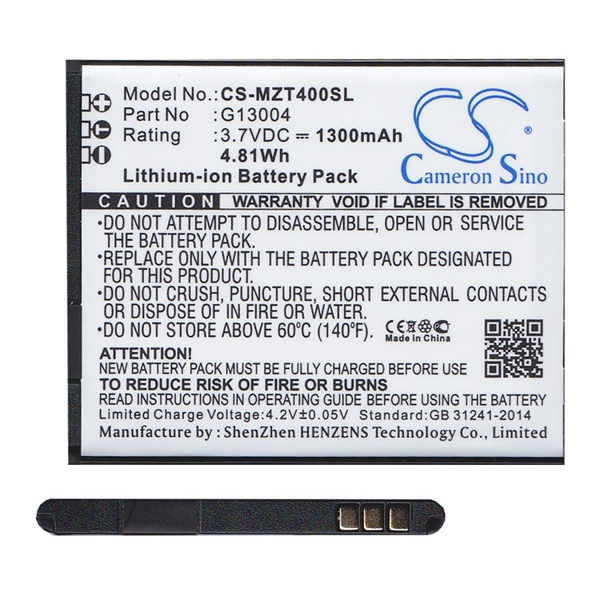 Cameron Sino Li-Ion akku (3.7V/1300mAh, NAVON G13004 kompatibilis) FEKETE Navon T400 (2016) (CS-MZT400SL)