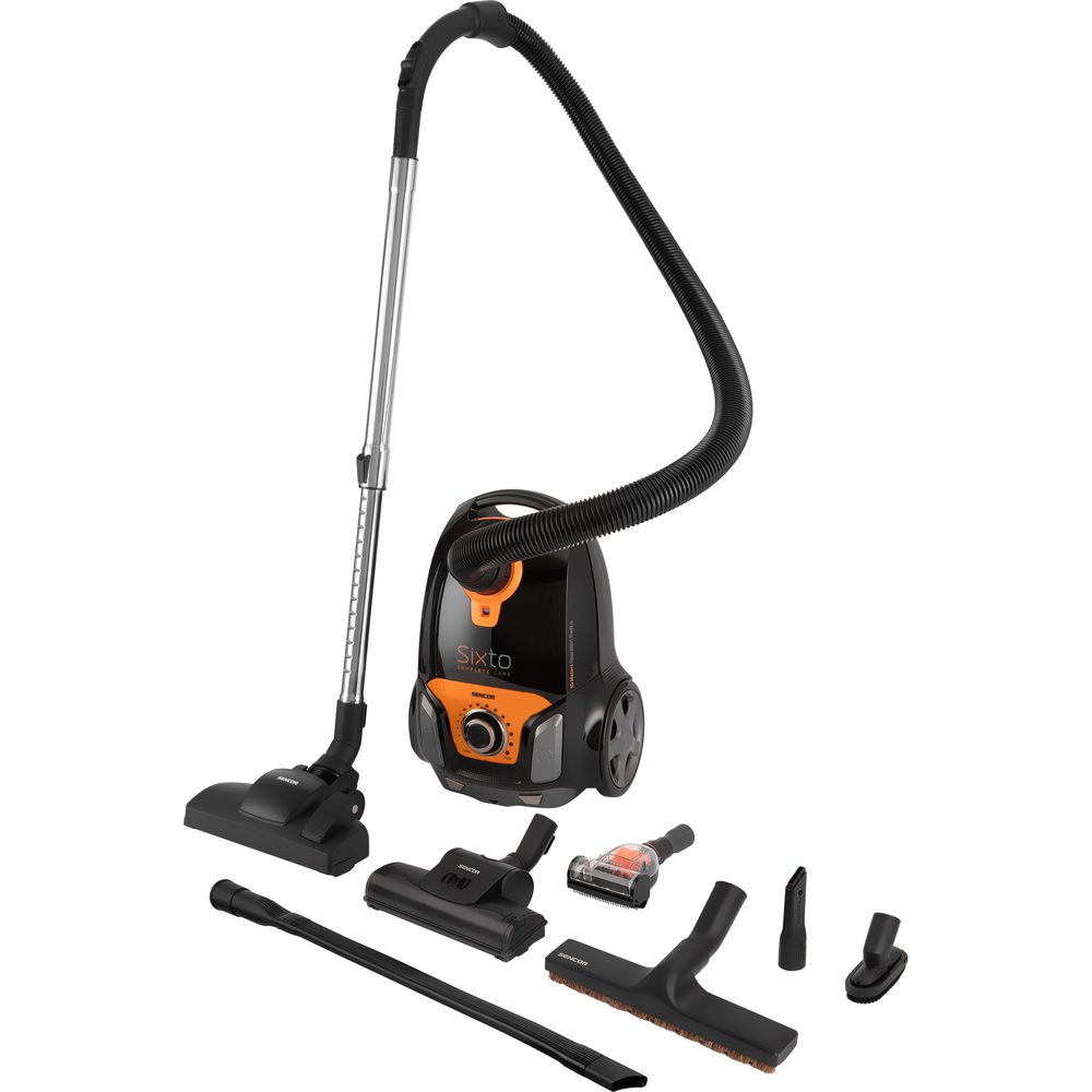 Sencor SVC 6920OR Porzsákos porszívó - Fekete/Narancs (Bontott) (SVC 6920OR-EUE3/bontott)