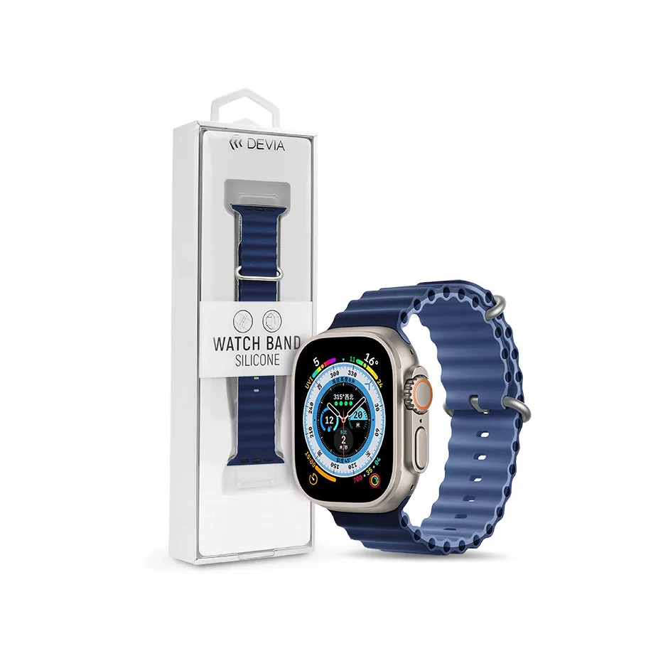 Apple Watch szilikon sport szíj - Deluxe Series Sport6 Silicone Two-tone Watch Band - 38/40/41 mm - blue (ST381638)