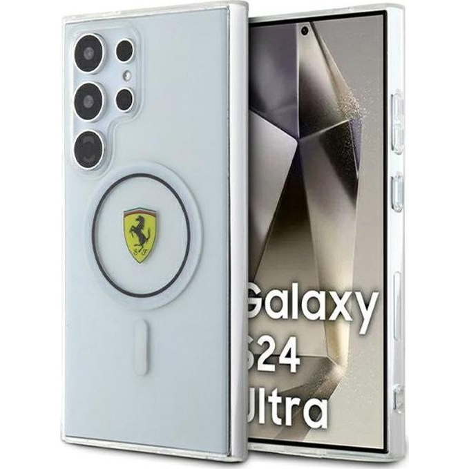 Ferrari Hardcase IML Transp Inner Circle Line Samsung Galaxy S24 Ultra MagSafe Tok - Átlátszó (FEHMS24LU3CLK)
