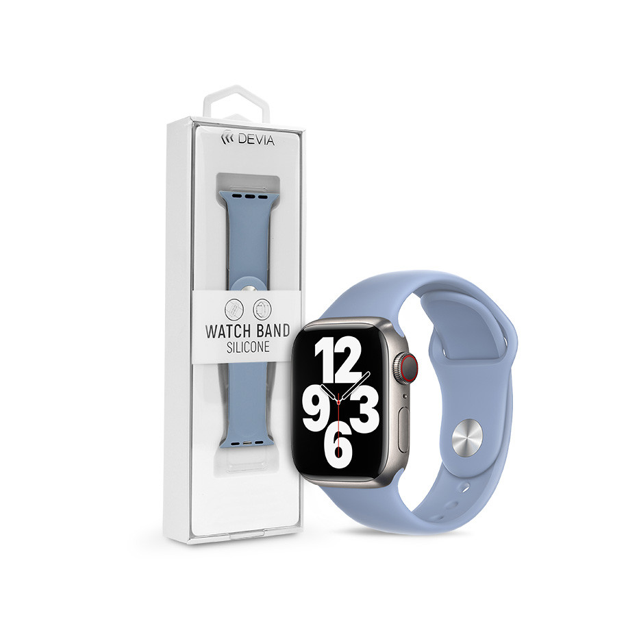 Apple Watch szilikon sport szíj - Devia Silicone Deluxe Series Sport Watch Band - 38/40/41 mm - fog blue (ST364495)