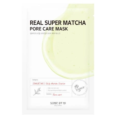 SOME BY MI Real Super Matcha Pore Care Mask - Cleansing Cloth Mask with Matcha 20 g