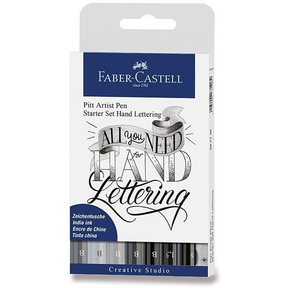Faber-Castell Pitt Artist Pen Hand Lettering filc, 9 db-os készlet