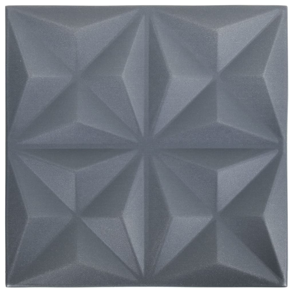 24 darab origami szürke 3D fali panel 50 x 50 cm 6 m² (150921)