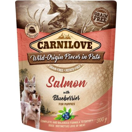 Carnilove Dog Puppy tasakos Paté Salmon with Blueberries - Lazac áfonyával 300g HU (LPHT-CL111699)