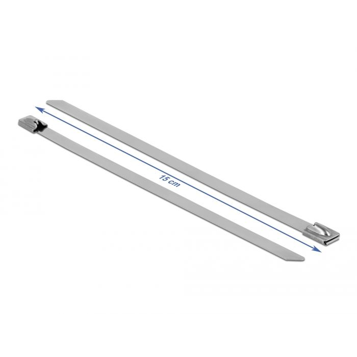 Delock 18775 rozsdamentes acél kábelkötegelő 150x7.9mm, 10db (delock18775)