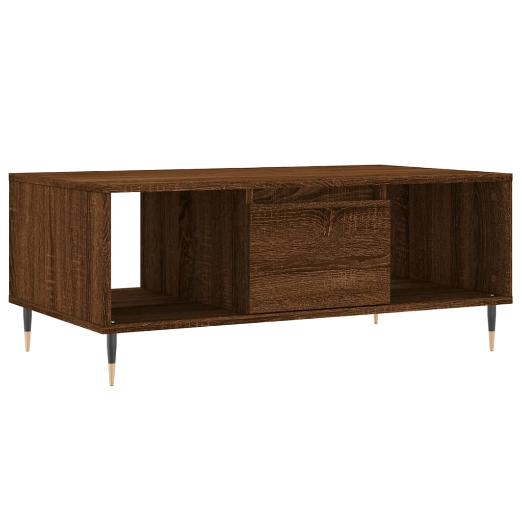 barna tölgyszínű szerelt fa dohányzóasztal 90x50x36,5 cm (830587)