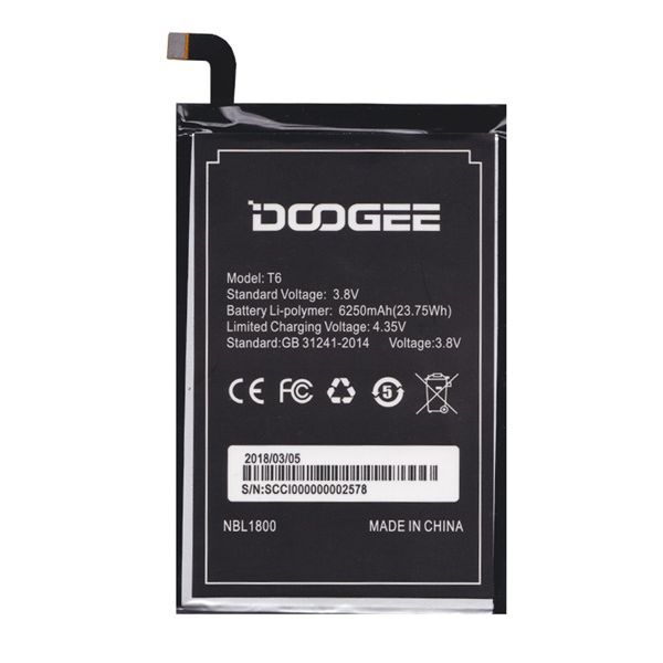 Doogee akku 6250mAh LI-Polymer HOMTOM HT6/ T6 "Gigapack csomagolás" (SCCI000000000001)