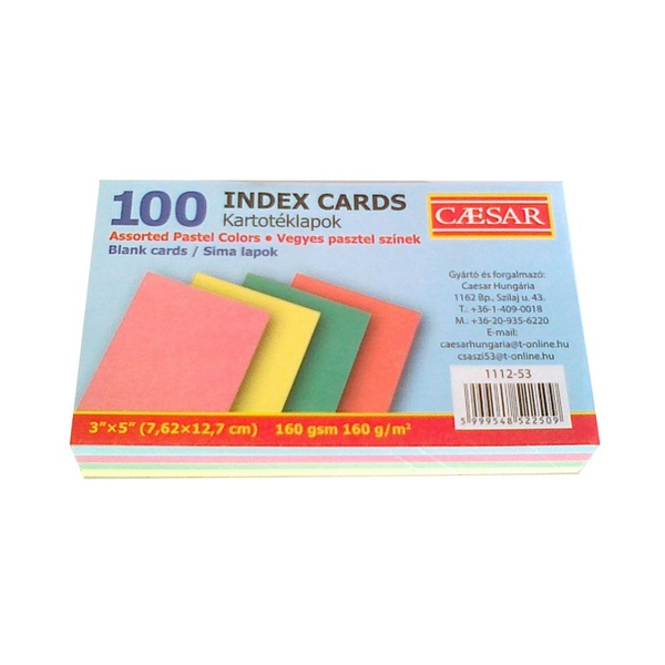 Caesar sima 100db/csomag pasztell indexkártya (1112100-53)