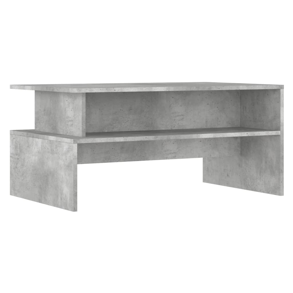 betonszürke szerelt fa dohányzóasztal 90 x 55 x 42,5 cm (834281)