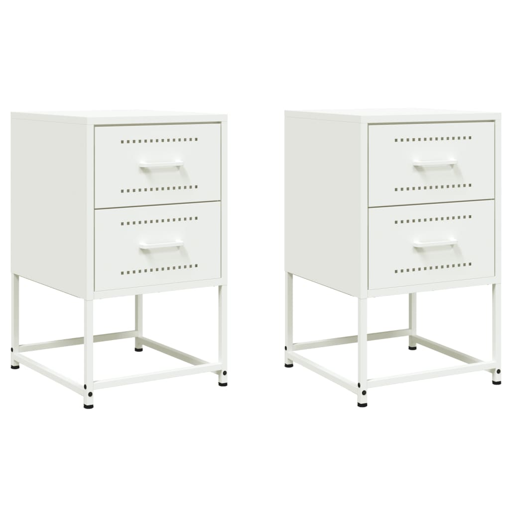 2 db fehér acél éjjeliszekrény 36x39x60,5 cm (846469)