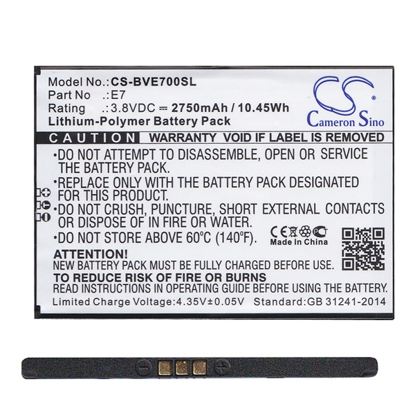 Cameron Sino Li-Polymer akku (3.8V/2750mAh, Blackview E7 kompatibilis) FEKETE (CS-BVE700SL)