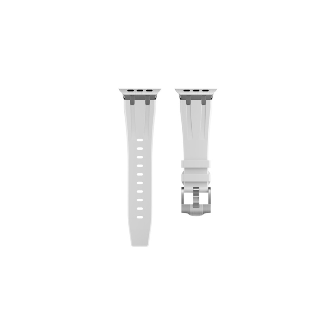 Mybandz Element Apple Watch Szilikon Okosóra szíj 44/45/46/49 mm - Fehér/Ezüst