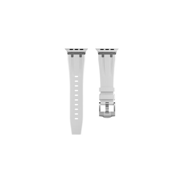 Mybandz Element Apple Watch Szilikon Okosóra szíj 44/45/46/49 mm - Fehér/Ezüst