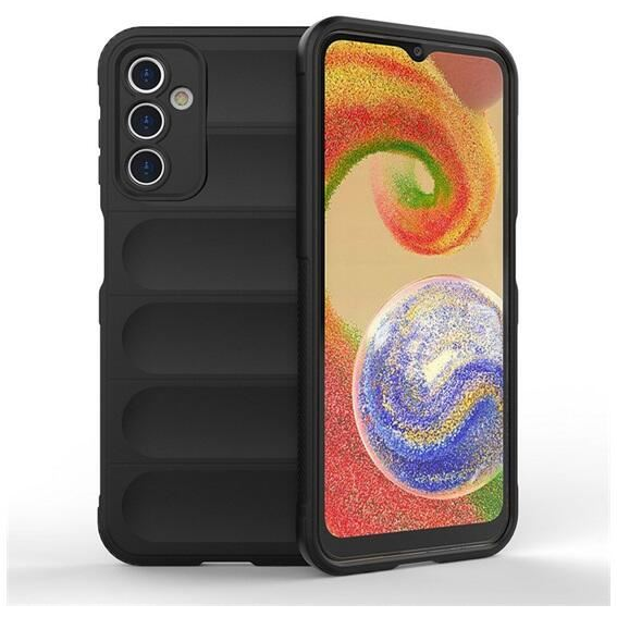 Samsung Galaxy A14 5G (SM-A146), Samsung Galaxy A14 4G (SM-A145) Силиконов калъф за телефон (средно удароустойчив, защита на камерата, 3D шаблон) ЧЕРЕН