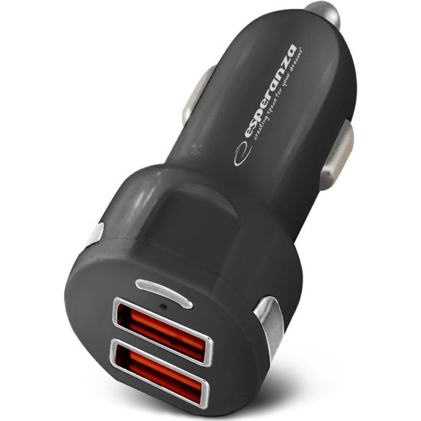 Esperanza Quick Power Charger 2xUSB-A Autós töltő 18W - Fekete ( )