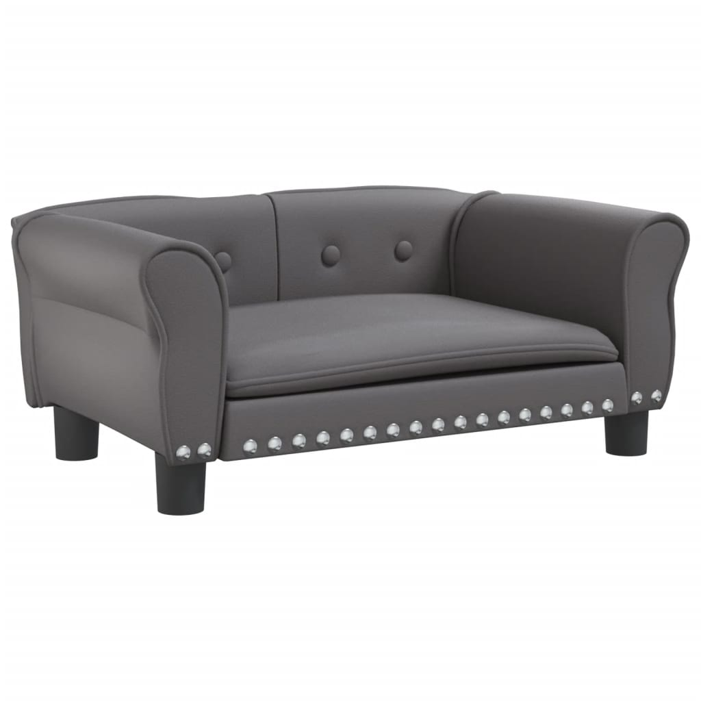 szürke műbőr kutyaágy 70 x 45 x 30 cm (171834)