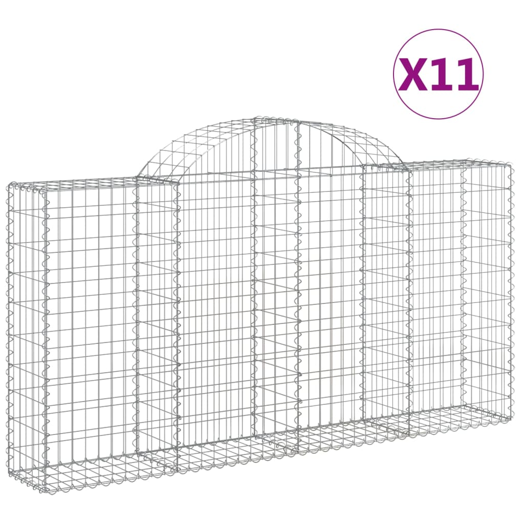 11 db íves horganyzott vas gabion kosár 200x30x100/120 cm (3146119)