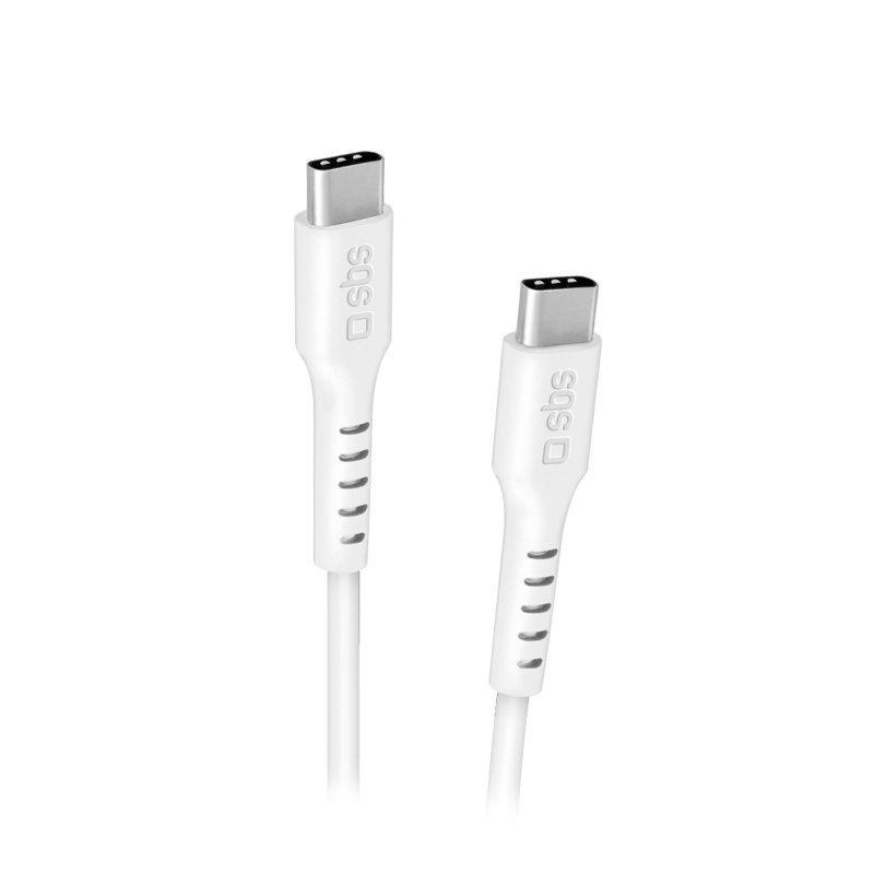 SBS TECABLETCC2MW USB-C apa - USB-C apa 2.0 Adat és töltőkábel - Fehér (2m) (TECABLETCC2MW)