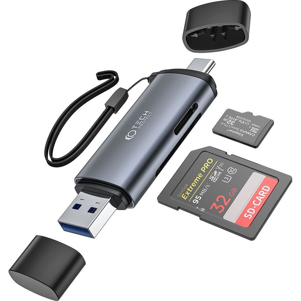 Czytnik Tech-Protect Czytnik kart Tech-Protect Ultraboost Card Reader SD/microSD Grey