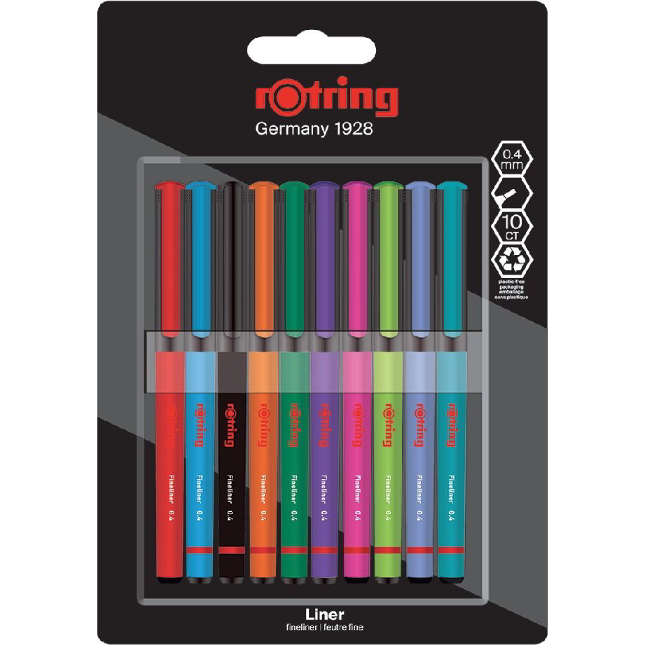 Rotring Liner Tűfilc készlet - Vegyes színek (10 db / csomag) (NRR2166220)