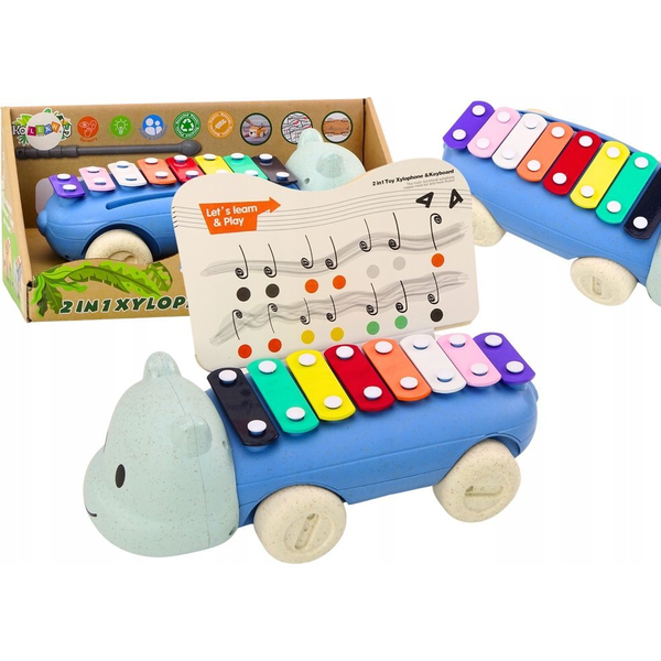 Lean Toys Víziló Cintányérok Kerekeken Hangszer Gyerekeknek Színes Oktatási