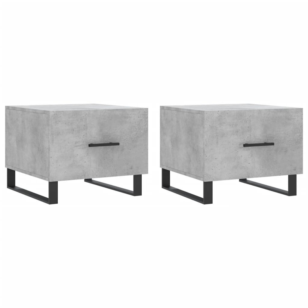 2 db betonszürke szerelt fa dohányzóasztal 50 x 50 x 40 cm (829453)