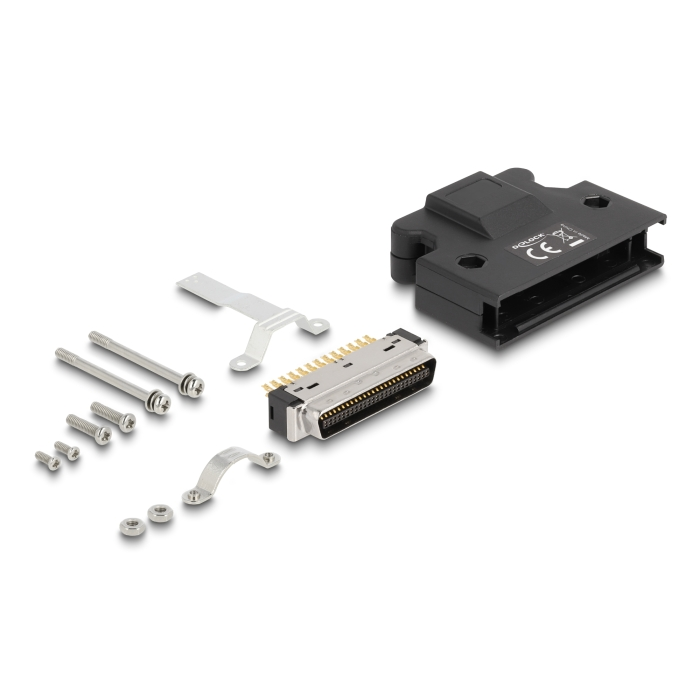 Delock 50 tűs kerettel rendelkező MDR fokos forrasztott csatlakozás apa (66635) (66635)