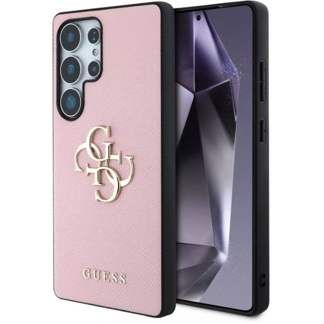 Guess PU 4G Metal Logo Samsung Galaxy S25 Ultra rózsaszín tok (GUHCS25L4GMGPI)