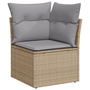 Set de Sofa de Grădină 10 Piese cu Perne Bej Poliratan Acacia