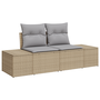 Set de Sofa de Grădină 10 Piese cu Perne Bej Poliratan Acacia