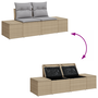 Set de Sofa de Grădină 10 Piese cu Perne Bej Poliratan Acacia