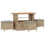 Set de Sofa de Grădină 10 Piese cu Perne Bej Poliratan Acacia