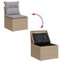 Set de Sofa de Grădină 10 Piese cu Perne Bej Poliratan Acacia