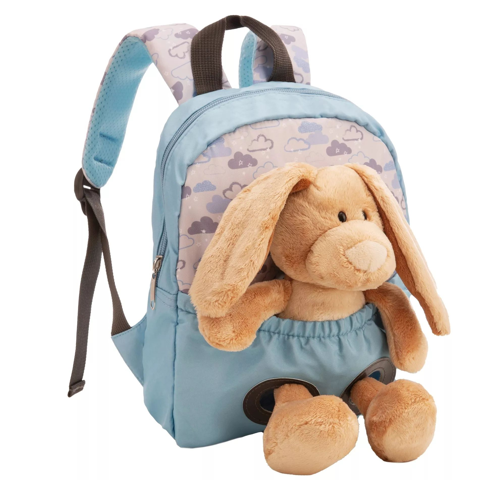 Nici Hátizsák kivehető nyuszi plüssfigurával - Világoskék 21 x 26 cm (61762)