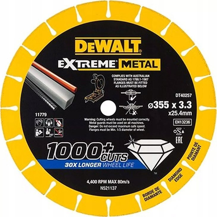 DeWalt DT40257-QZ Extreme Gyémánt Vágótárcsa - 355 x 25,4 mm (DT40257)