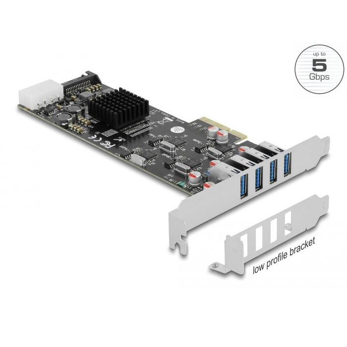 Delock PCI Express x4 kártya - 4 x USB-A 3.2 Gen 1 port (89008) (del89008)