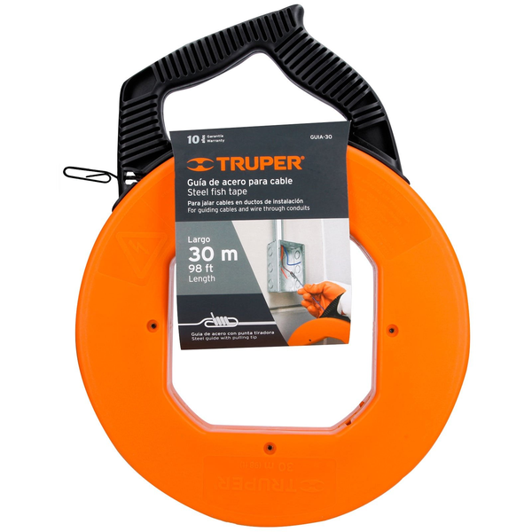 Truper 17752 GUIA-30 Acél behúzó szalag, műanyag házban, 30 m